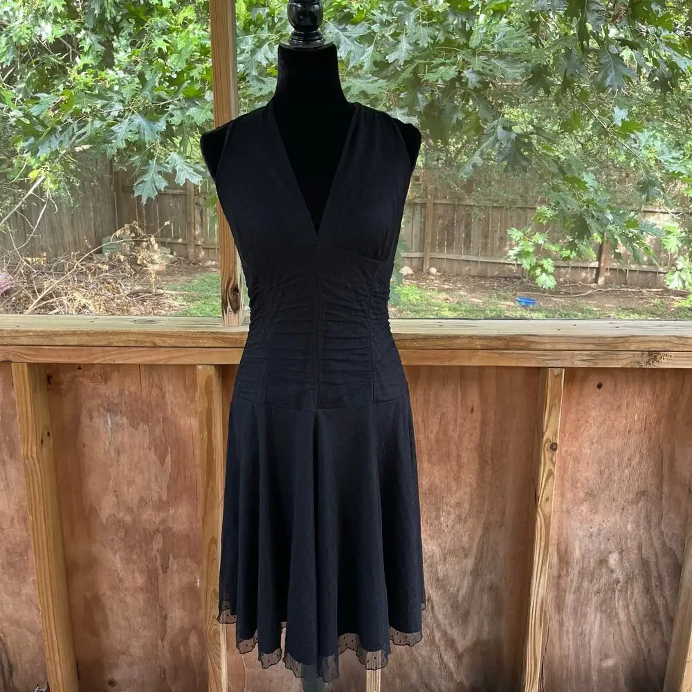 Necessary Objects Women's Vintage Y2K Black Clip Dot Open Back Dress Size L